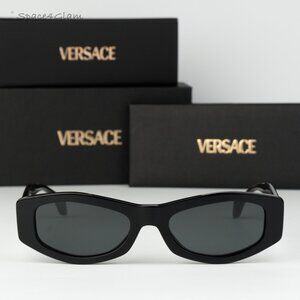 Versace Men Sunglasses Black Dark Grey Rectangle VE4487 GB1/87 NEW AUTHENTIC